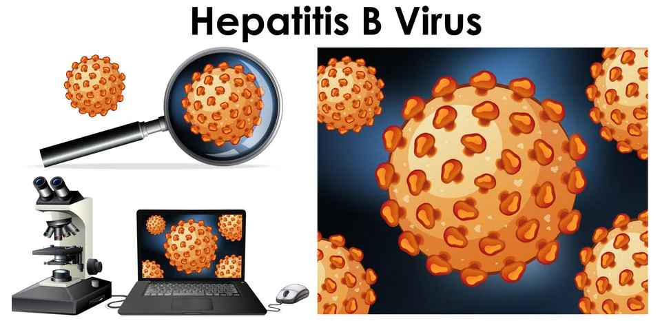 Close up isolated object of virus Hepatitis B Stock Illustration