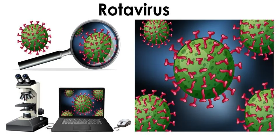 Close up isolated object of virus Rotavirus Stock Illustration