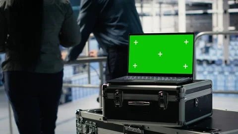 Close up of isolated screen laptop in front of data center programmers Stock Footage 314803721