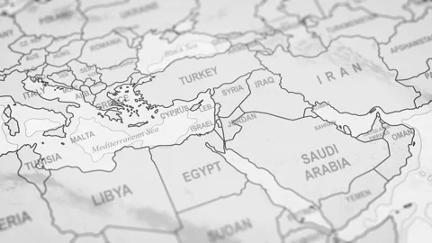 Close Up Of Israel Borders. World Map Animation. Stock-Footage 331811997