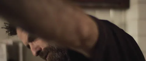 Close up of Italian chef making a pizza. Slow motion. Stock Footage 146606497
