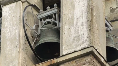 Church Bell, Several Church Bells, Bell Ringing Stock Photo