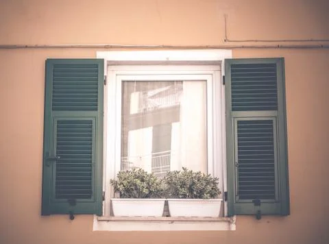 Close up of an italian windows Stock Photos