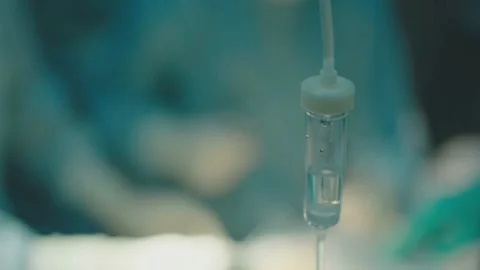 Close-Up of IV Drip in Operation Theatre During Surgery Stock Footage 305515078