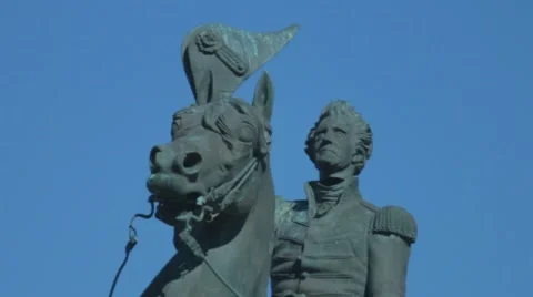 Close Up of the Jackson Statue at Jackson Square in New Orleans Stock Footage 47673681