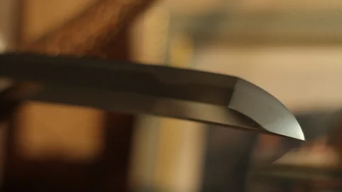 Close Up of Japanese Sword Stock Footage 104795176