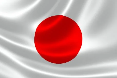 Close up of Japan's Flag Stock Illustration