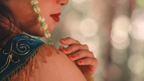 Close-up of Javanese Dancer's Shoulder and Hand Stock Footage 313478587
