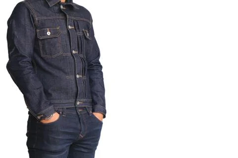 Close up jeans denim jacket Stock Photos