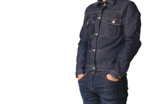 Close up jeans denim jacket Stock Photos