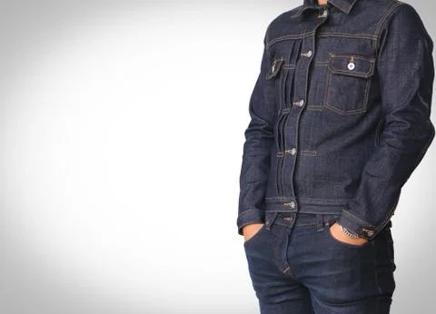 Close up jeans denim jacket Stock Photos