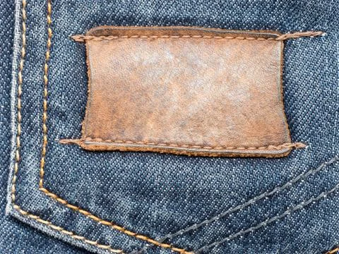 Close up of jeans label 스톡 사진