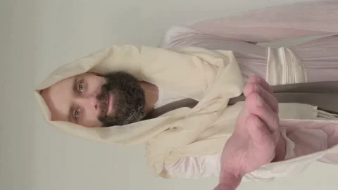Close-up of Jesus Christ Hand ask for follow or following as offer or offer.. Stock Footage 236375462