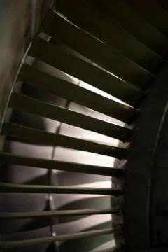 Close up on jet engine blades Stock Photos