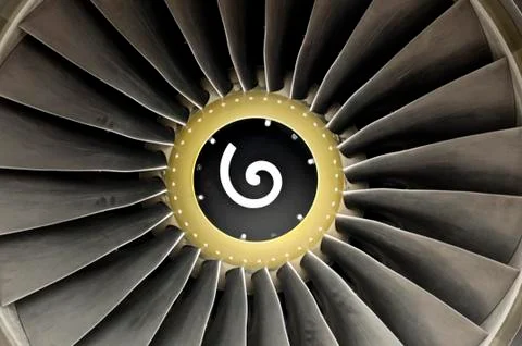 Close-up of a jet engine fan Stock Photos