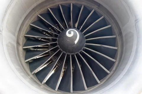 Close-up of a jet engine of a passenger plane Stock Photos