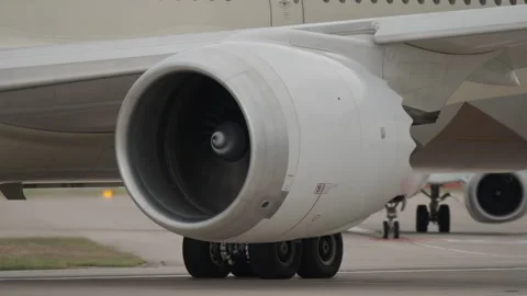 Close up of jet engine starting up on mo... | Stock Video | Pond5
