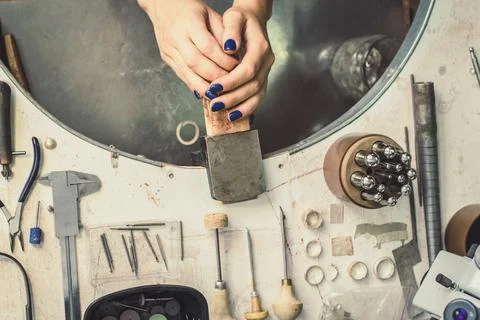 Close up jewelry maker tools concept photo Фото