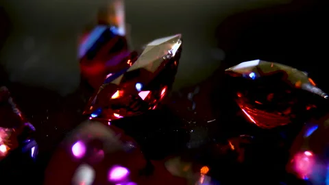 Close-up Jewelry stone ruby. Bright Red Gemstone Ruby. Stock Footage 198849741