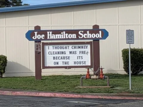 Close-up of John Hampkins Elementary School sign Stock-Fotos