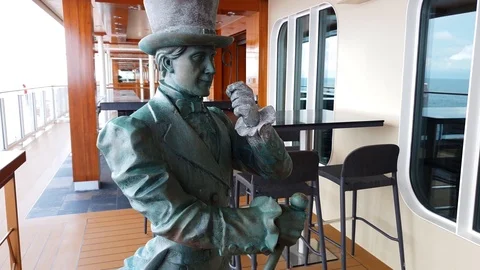 Close up of Johnnie Walker statue on Dream Cruise Stock Footage 102496018