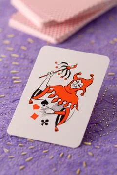 Close-up of Joker Card Stock Photos