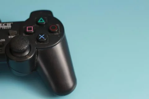 A close up of a joystick Stock Photos