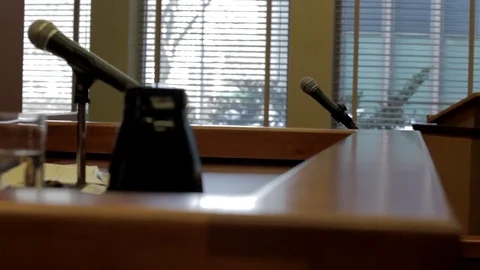 Close Up of Judge's Bench, Side View Stock Footage 78311243