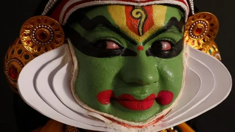 Close Up Of A Kathakali Dancer Represent 