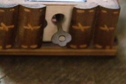 Close up of key in box. Stock Photos