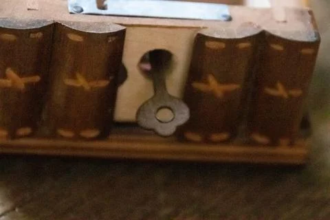 Close up of key secret hide. Stock Photos