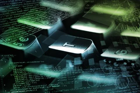 Close-up keyboard with coding concept Stock Photos