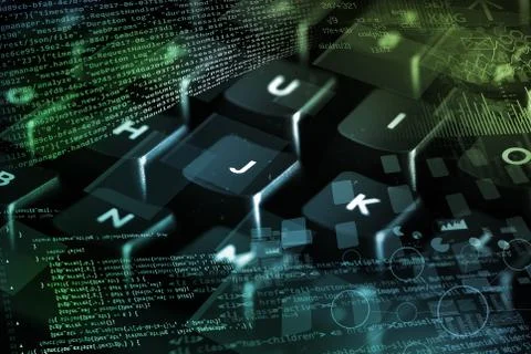 Close-up keyboard with coding concept Stock Photos