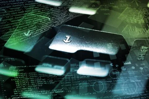 Close-up keyboard with coding concept Foto stock