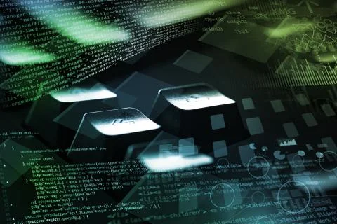 Close-up keyboard with coding concept Foto stock