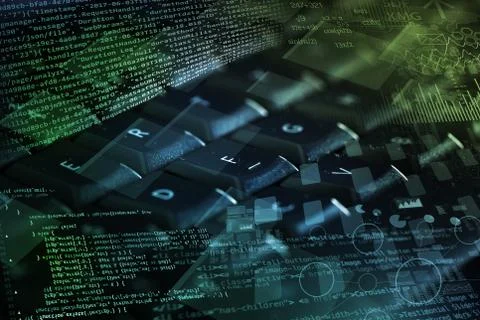 Close-up keyboard with coding concept Foto stock