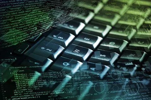 Close-up keyboard with coding concept Stock Photos