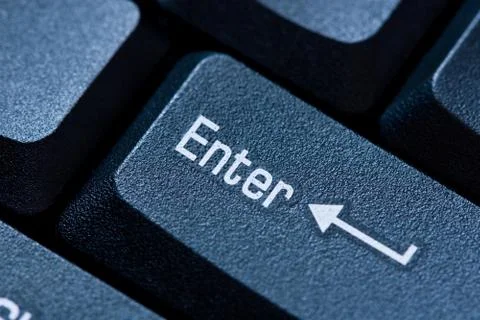 Close up of keyboard, enter computer key Stock Photos