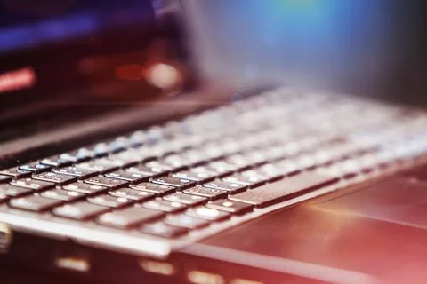 Close up keyboard of the laptop Stock Photos