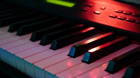 Close Up Of Keyboard In Music Studio Video stock 165712737