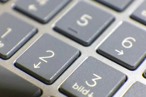 Close-up of a keyboard with numbers 2, 3, 5, and 6 visible. Stock-Fotos