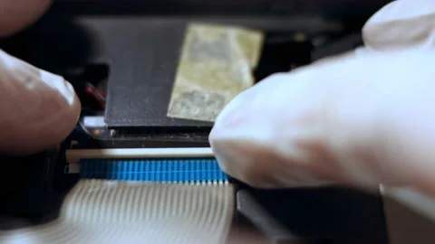 Close up of keyboard socket on laptop Stock Footage 143161499