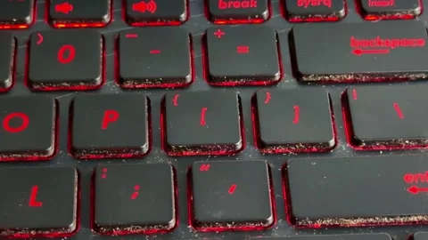 Close-up of keyboard typing, finger pressing key, technology concept, Stock Footage 333561895