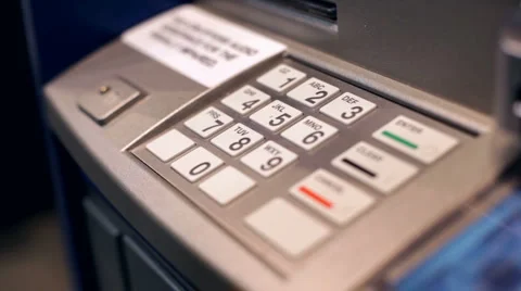 Close up of Keypad at ATM Video stock 1001458