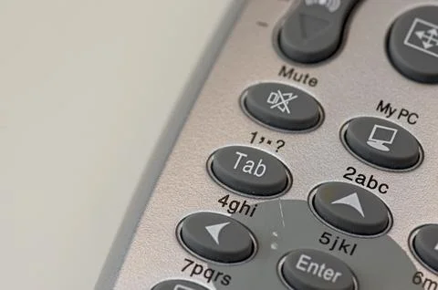 Close up of keypad for a remote control for a PC Stock Photos