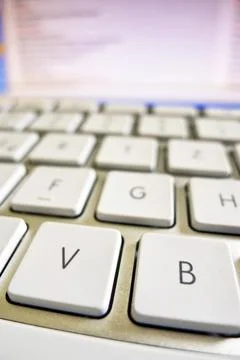 A close-up of the keys on a computer. Data processing and the Internet. Austria Stockfoto's
