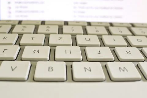 A close-up of the keys on a computer. Data processing and the Internet. Austria 写真素材