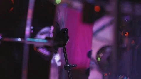 Close up of kick drum hitting drum head. Stock Footage 148047494