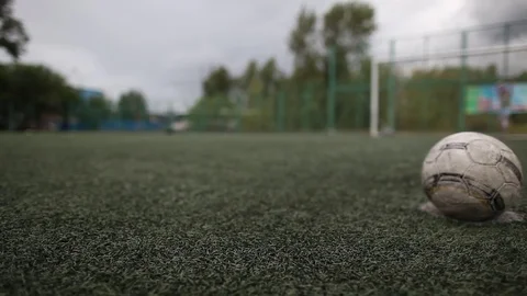 Close-up kick a soccer ball. Stock Footage 70952805