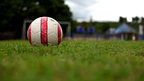 Close up Kicking Ball Stock Footage 76645659